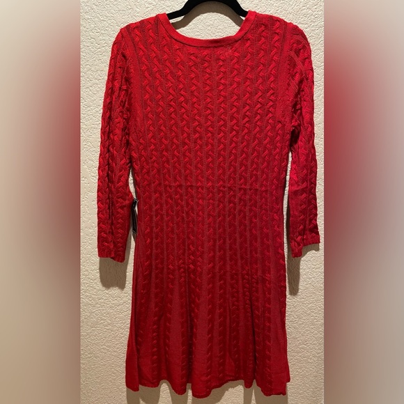 NWT Jessica Howard Red Flowie Sweater Dress Size L - Picture 5 of 8